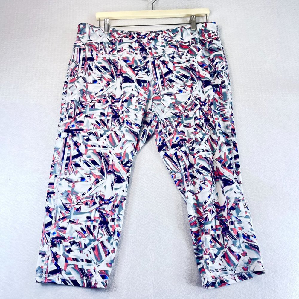 NWOT PRO PLAYER Womens XL Abstract Leggings Colorful Performance Stretch Casual